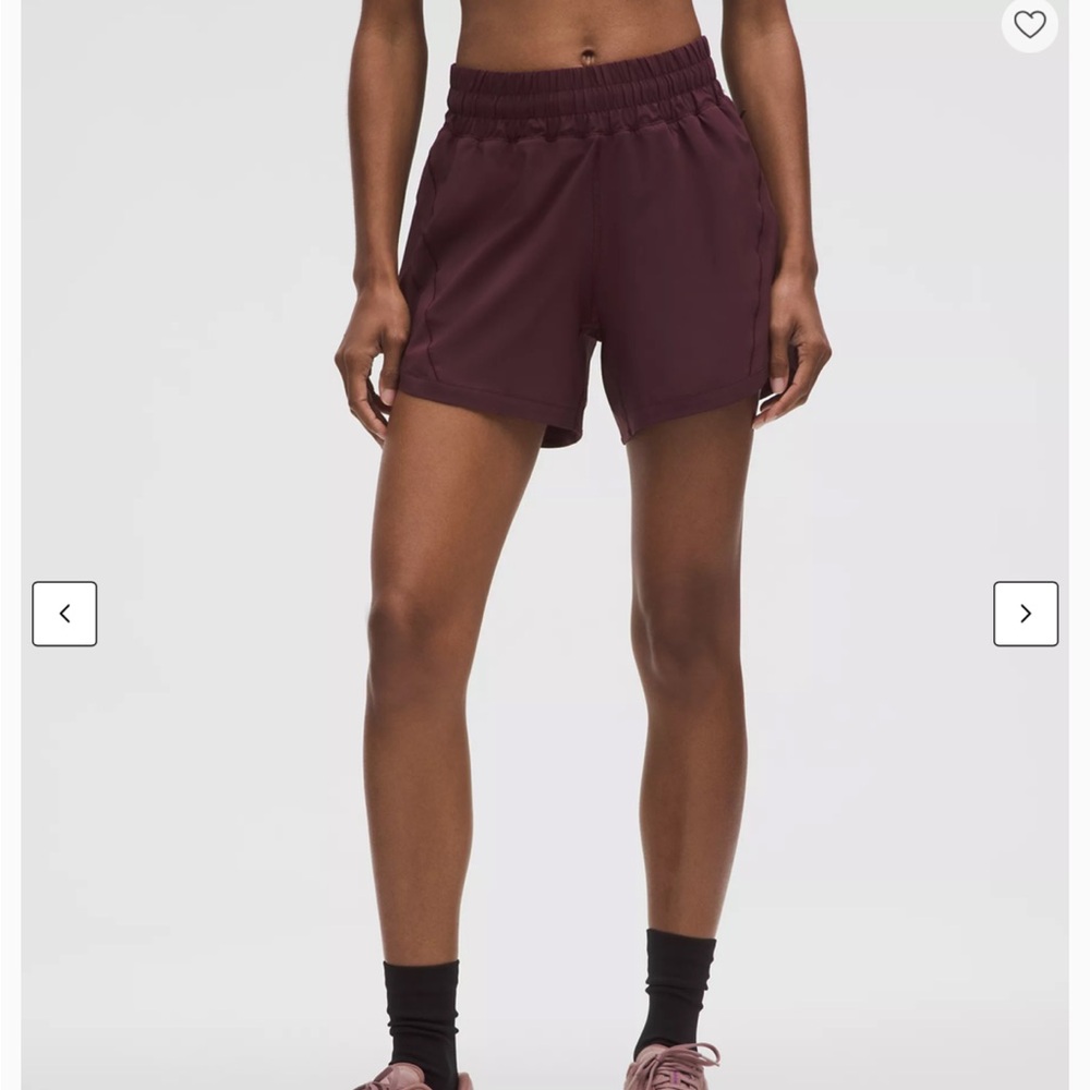 Lululemon Track That 5in midrise shorts in Plum